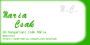 maria csak business card
